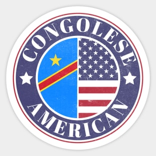 Proud Congolese-American Badge - Congo, Democratic Republic of the Flag Sticker